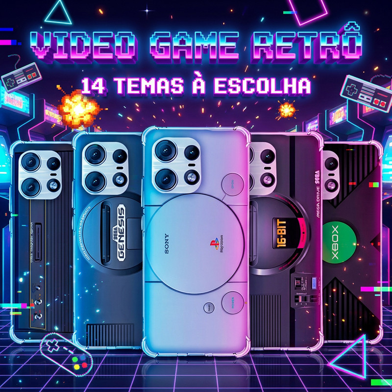 Capinha Capa MOTO G7 PLAY G6 PLUS E32 E22 E20 E13 E7 POWER E6S E6 Anti-impacto Personalizada tema VIDEO GAME retro
