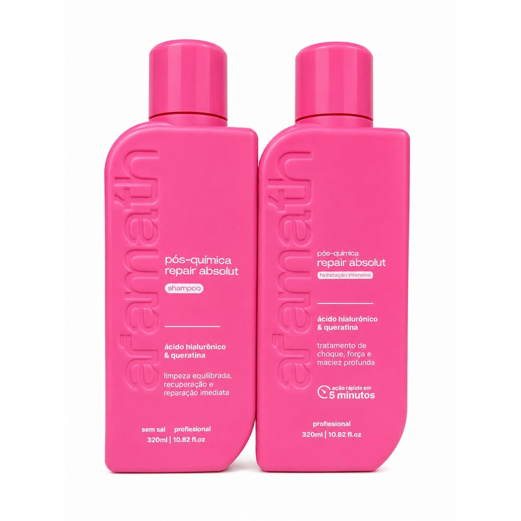Kit Pós-Química Repair Absolut Aramath Shampoo 320ml + Condicionador 320ml Ácido Hialurônico e Queratina