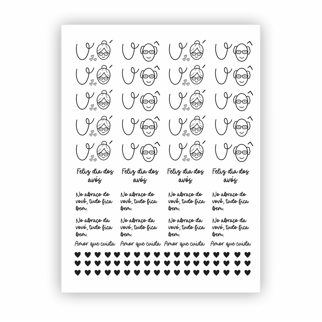 DTF UV Dia Dos Avós | Minimalista | Adesivo Permanente Pronto para o uso | Envio rápido 24h