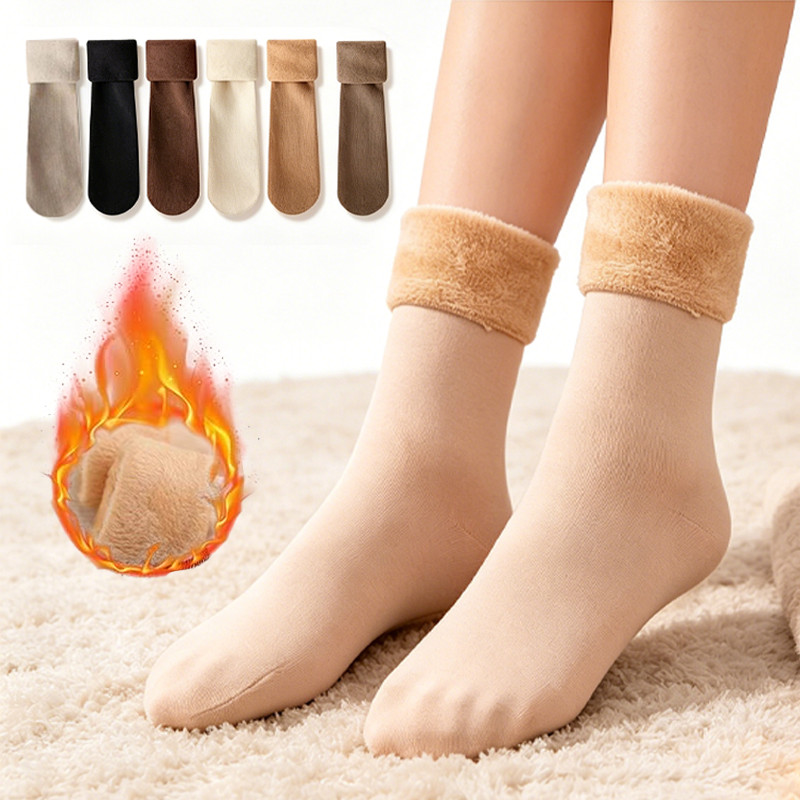 Kit ate 6 pares de meia/meias soquete térmica grossa flanelada fleece inverno frio intenso Império