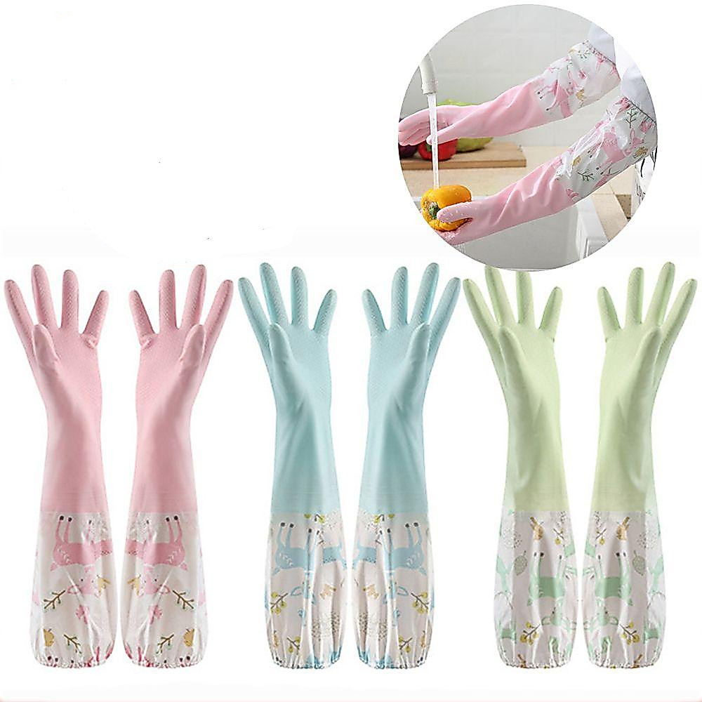 Luvas Silicone De Borracha À Prova D'água Ferramentas De Lavagem De Louça Para Uso Doméstico