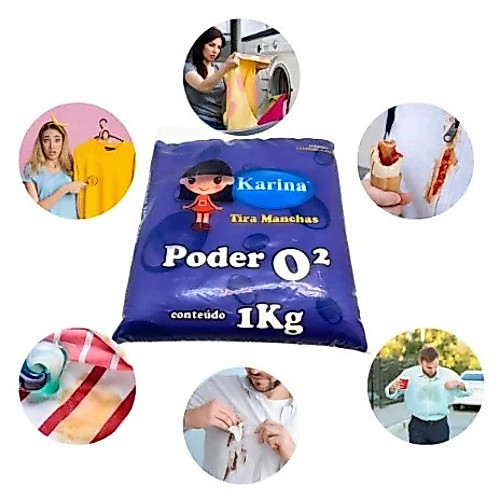 Tira Manchas Karina Percabonato poder 02 1Kg Roupas Brancas e Coloridas