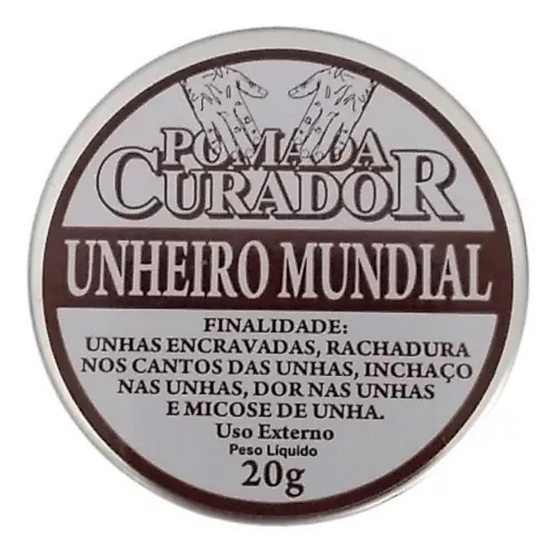 Pomada Curador Unheiro Mundial 20g - Fortalecimento e Prevenção de Rachaduras com Óleo de Cravo