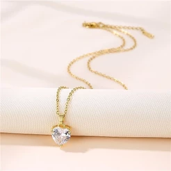 Colar Choker coração Ponto De Luz Folheado A Ouro 18k