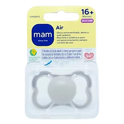 Chupeta Bico de Silicone Air 16M+ CINZA/NEUTRA - MAM