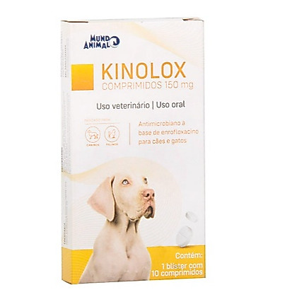 Kinolox 150mg 10 Comprimidos para Cães e Gatos Mundo Animal
