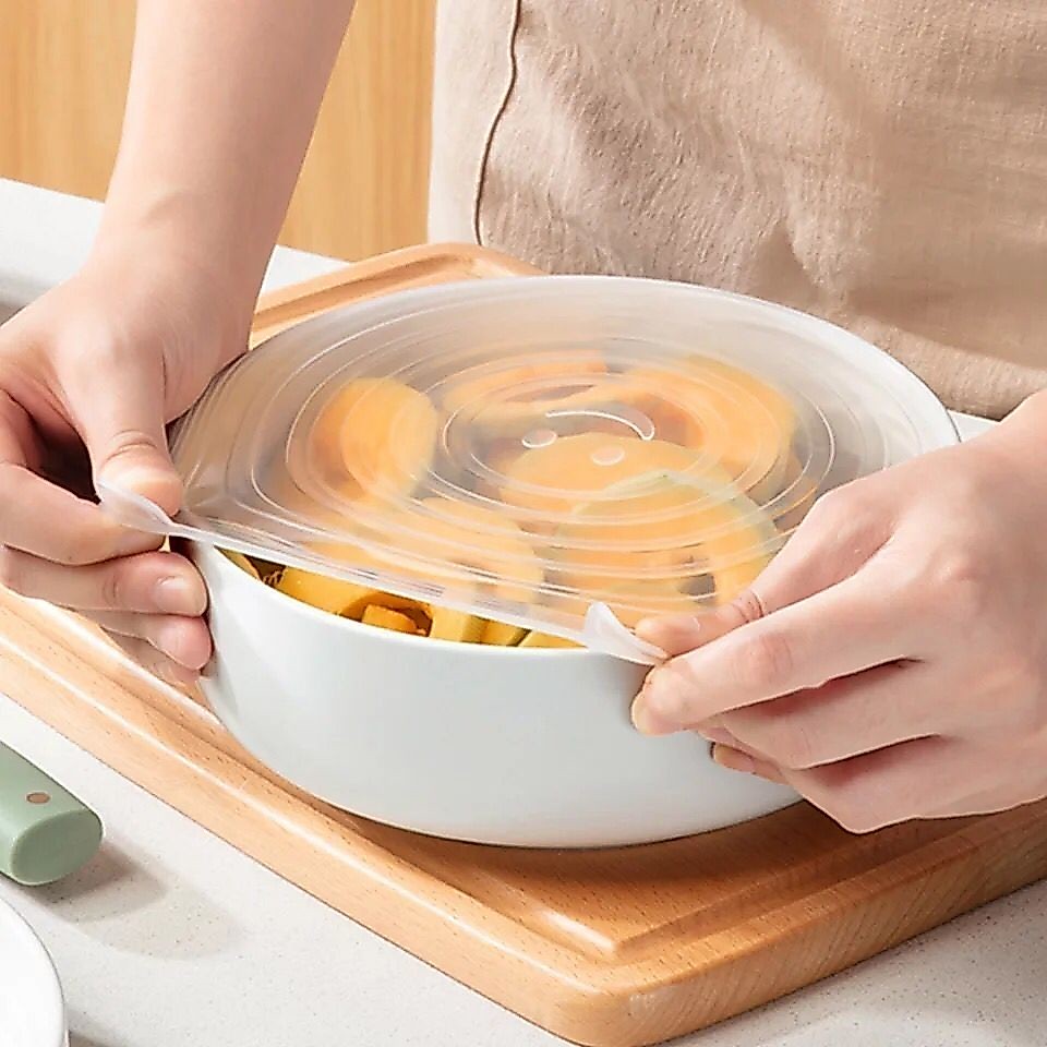 Kit Conjunto 6/12/18pçsTampa Silicone Elastica Reutilizável À Prova Sopa De Fugas Para Cozinha