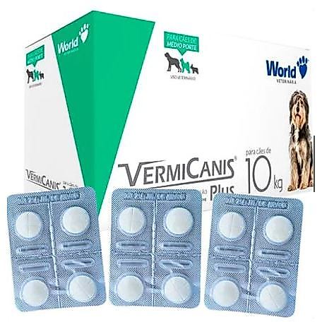 Kit 3 Cartelas Vermicanis 10 kilos (c/4 comprimidos cada) 800mg