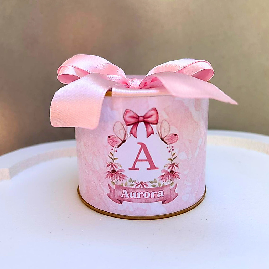 Kit Tubolatas personalizadas 5×6 - Lembrancinha de maternidade / chá de bebê / Aniversário Princesa Rosa