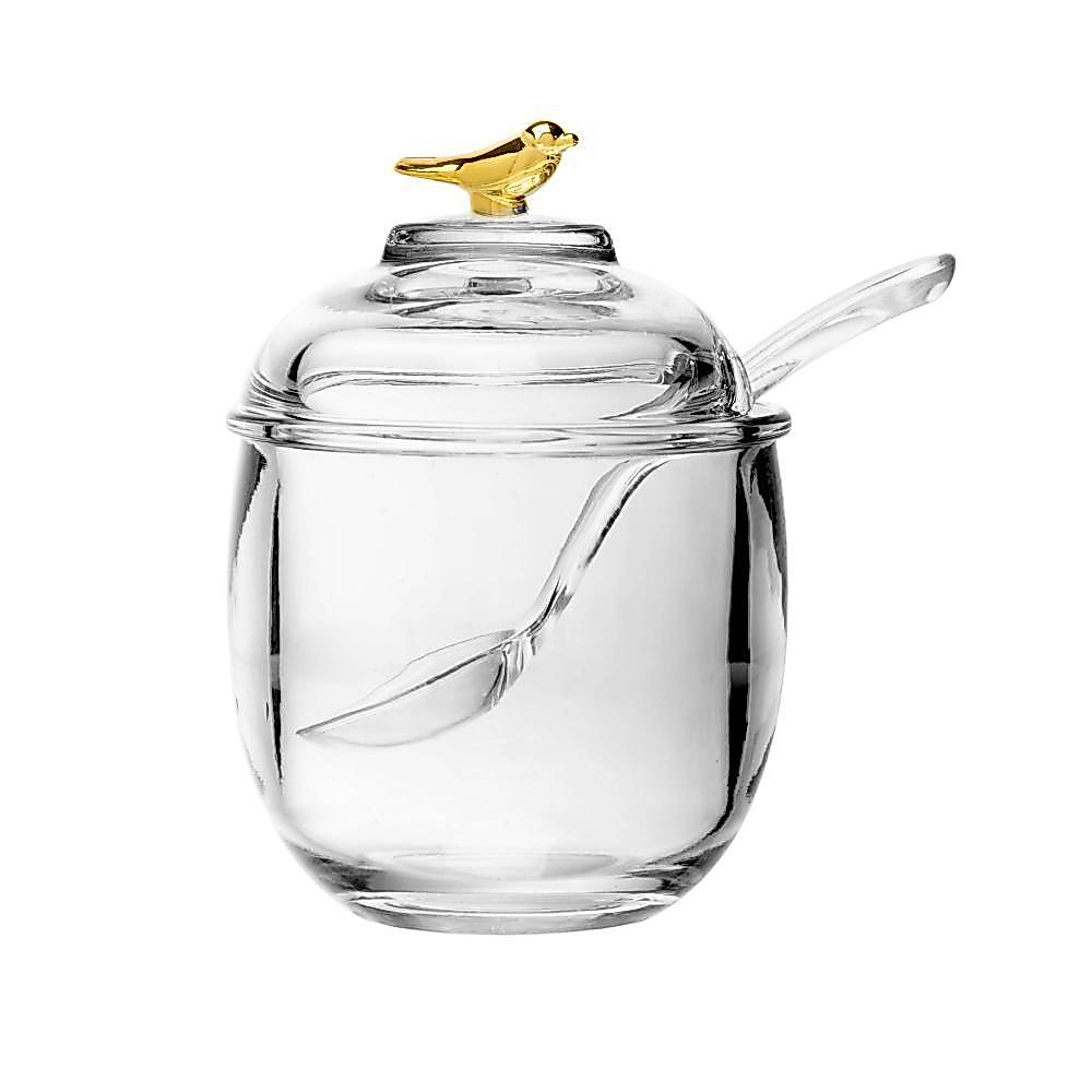 Açucareiro Wolff Golden Bird de Cristal com Colher 150ml