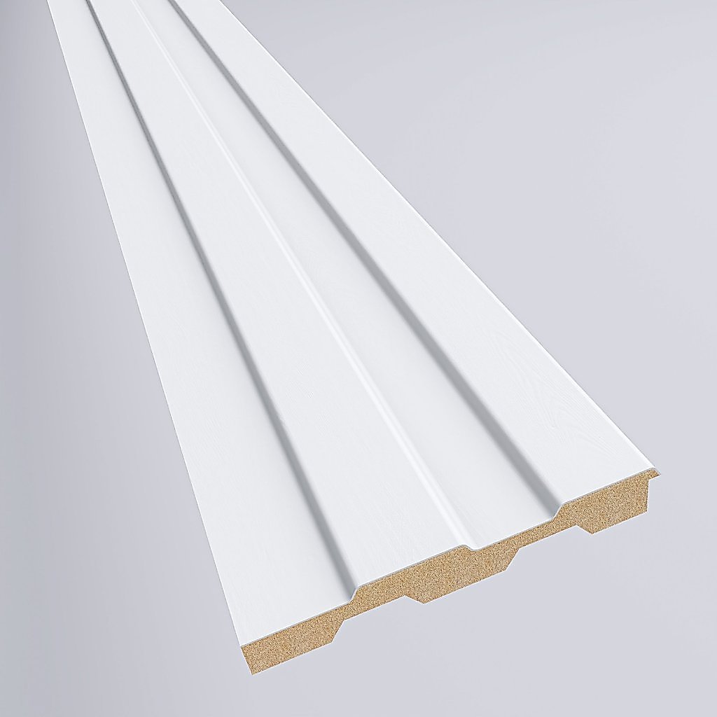 Painel Ripado em Placa 10,5x270cm (0,28m2) MDF Branco Moldufama Branco