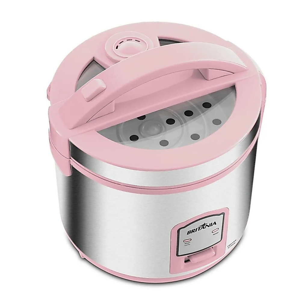 Panela De Arroz Elétrica Rosa Britânia 10 Xíc. Bpae10c 220v
