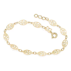 Pulseira Com Flores 551221 Rommanel Cor Dourado Tamanho 19