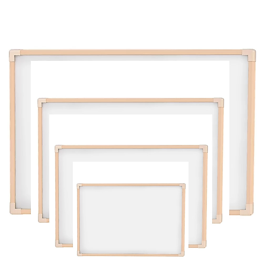 Quadro Branco Moldura em Madeira Lousa + 4 Pincel + Apagador - Vários Tamanhos Escolar
