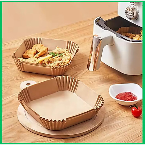 50 Forma de Papel Para Air Fryer Tapete Forro Protetor Descartável Promoção