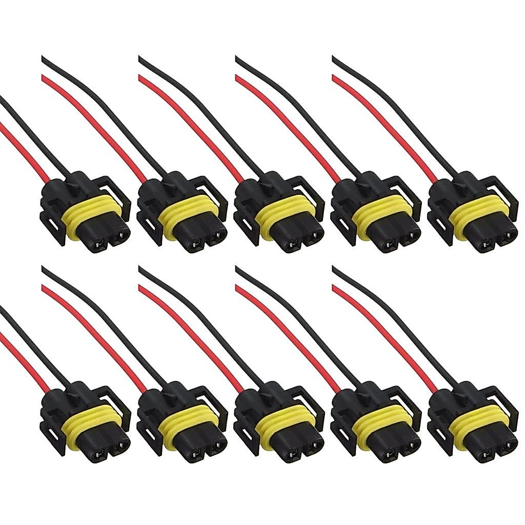 KIT 10 SOQUETE H11 COM CHICOTE PARA LAMPADAS AUTOMOTIVAS 12V/24V