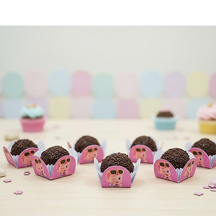 100 Forminhas Brigadeiro Docinho 4 Pétalas Bebefinn Rosa Para Festas Aniversários Eventos Doces Confeitaria Beijinho