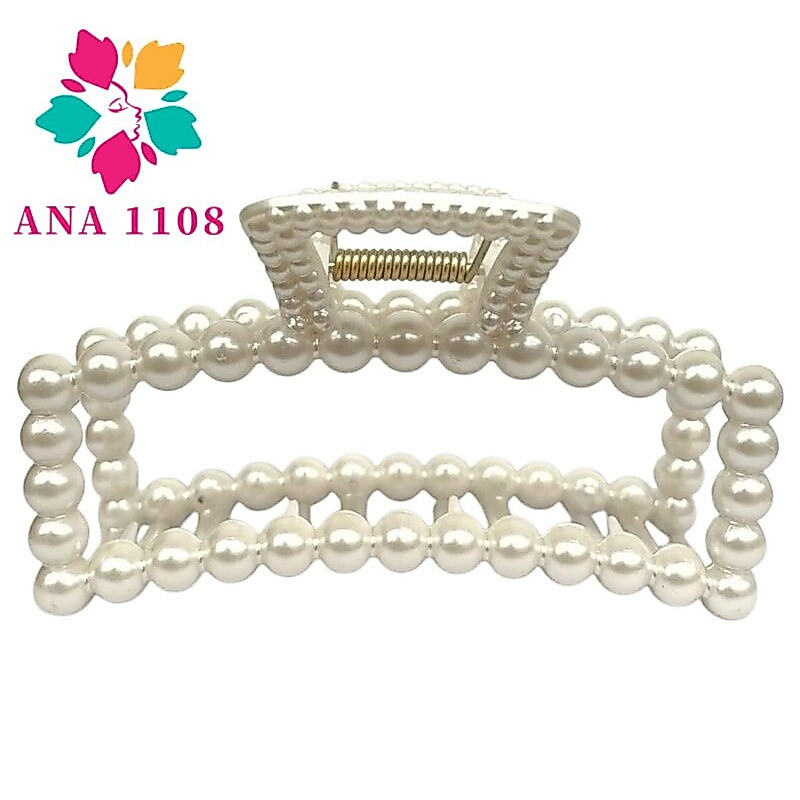 ANA 1108 KIT 4 PCS Prendedor/Piranha/Presilha Grande de Cabelo com Detalhes de Perola — imagem 2 de 2