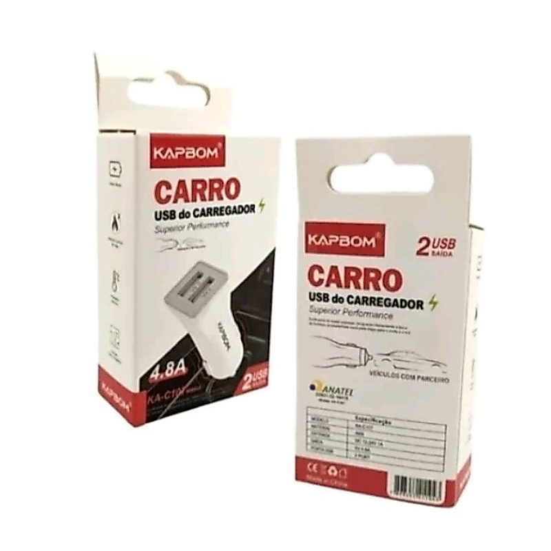 Carregador Veicular Turbo 2 USB 4,8A Carga Rápida, fonte carro — imagem 2 de 2