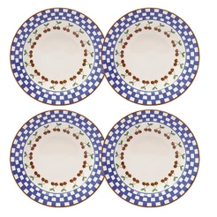 Jogo de 4 Pratos Fundos 21,5 Cm Donna Jardim de Cerejas