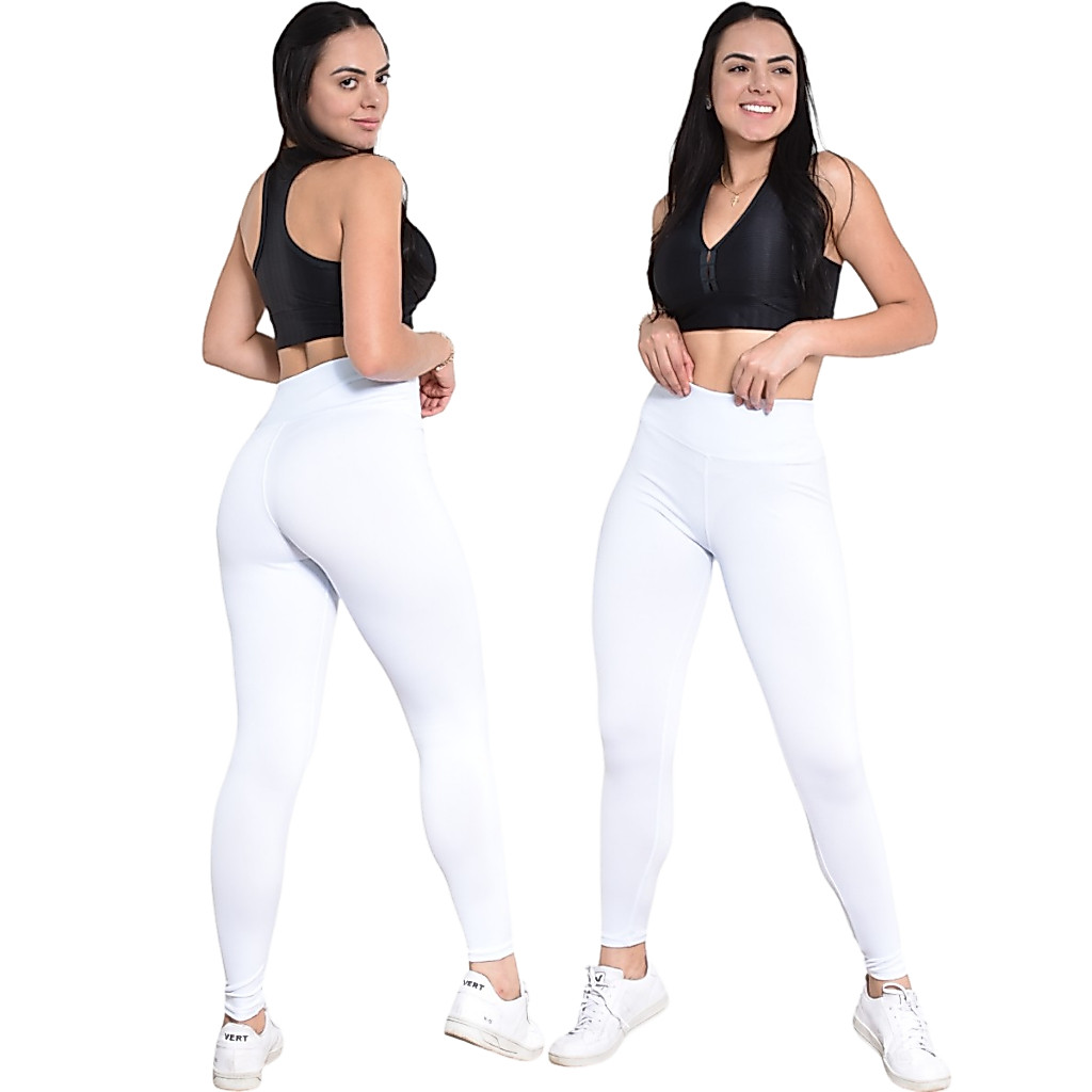 Kit 2 Calça Legging Levanta Bumbum Zero Transparência Feminina Academia Fitness Cintura Alta