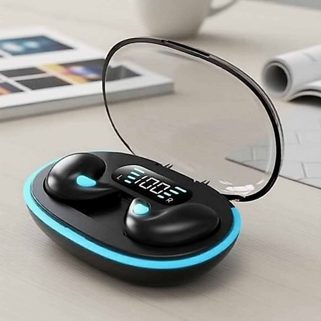 Fones de ouvido TWS X55 para dormir, sem fio Bluetooth, som estéreo Hi-Fi, microfone com cancelamento de ruído, à prova