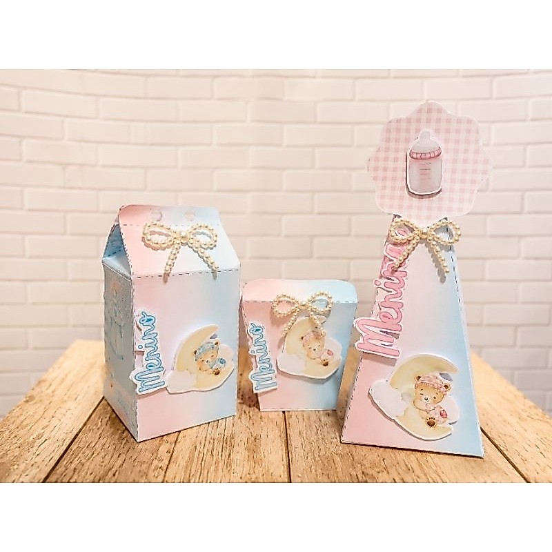 Kit Personalizado Cha revelação| Caixinhas Lembrancinhas para Festa Infantil | Aniversário