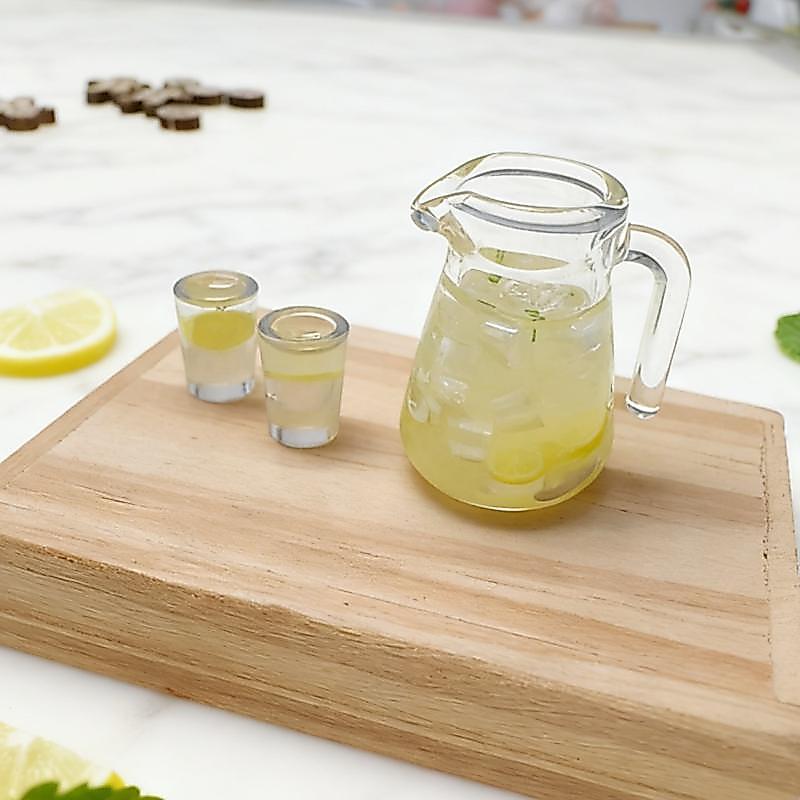 3/4 Pçs Casa De Bonecas Em Miniatura Simulação Comida Verão Gelado Limão Chá Bebida Para Boneca Móveis Sala Estar Cena M
