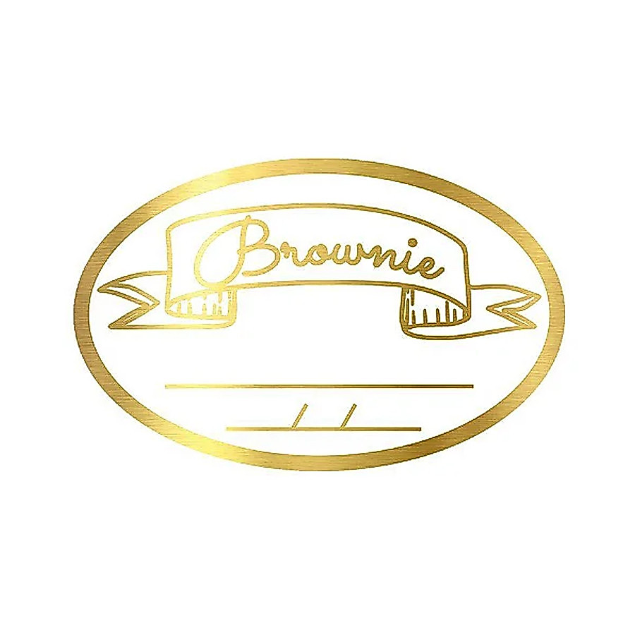 Adesivo "Faixa Brownie com Validade" - Ref.2016 - Hot Stamping - Dourado - 100 unidades - Stickr - Rizzo