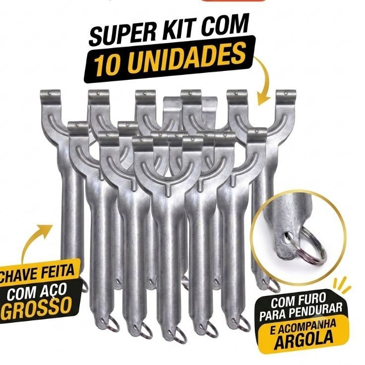 Kit 10 unidades chave borboleta click para apertar e soltar registro regulador de gás de cozinha