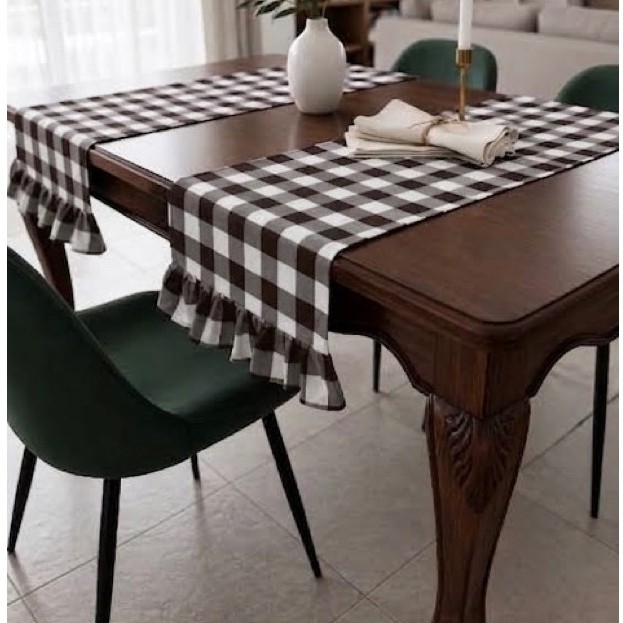 4 caminhos de mesa oxford/ Estilo FarmHouse XADREZ / jogo americano/ trilhos de mesa / passadeira de mesa / mesa posta