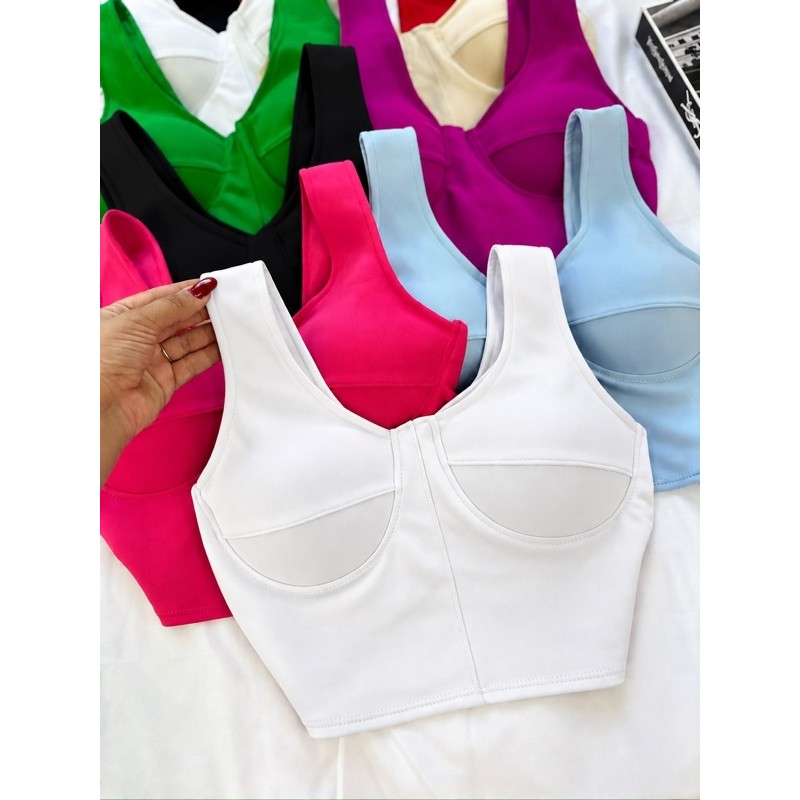 Cropped Retro Feminino Com Alça Grossa Moda Gringa