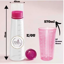 Regador de massas para Umedecer Bolo 0,5 L e/ou Copo Dosador 500 ml Rosa