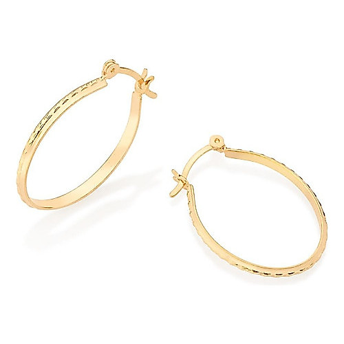 Brincos Rommanel Oval Folheado A Ouro 2,9 Cm 524371