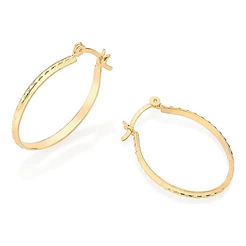 Brincos Rommanel Oval Folheado A Ouro 2,9 Cm 524371