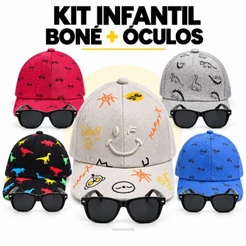 Boné menino + Óculos de sol infantil dinossauro, estilo Neymar