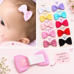 Kit de Mini Lacinhos para colar na Cabeça da Bebê - Laços Autocolantes para Bebê Carequinha