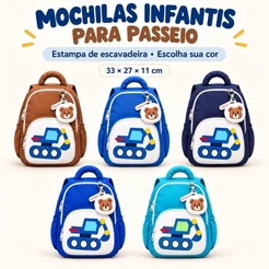 Mochila Infantil para Passeio Bolsa Infantil Criança Menino Menina Creche Escolinha Viagem Pequena com Zíper