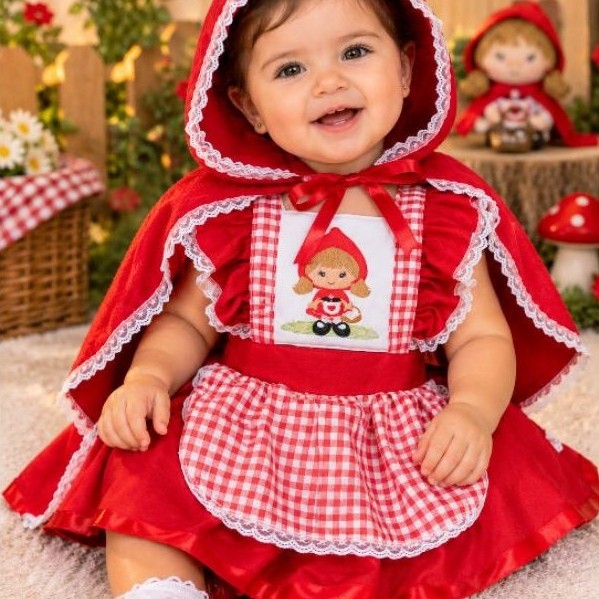 Romper Infantil Chapeuzinho Vermelho Com Capa