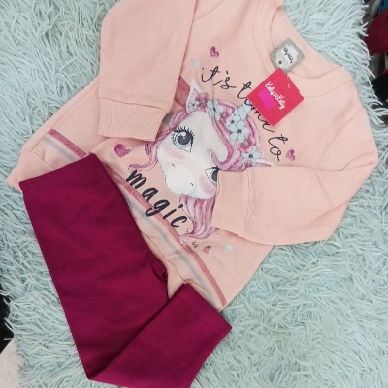 🎀 Conjunto Moletom Bebê Menina Flanelado — Tam. P / M — NOVO