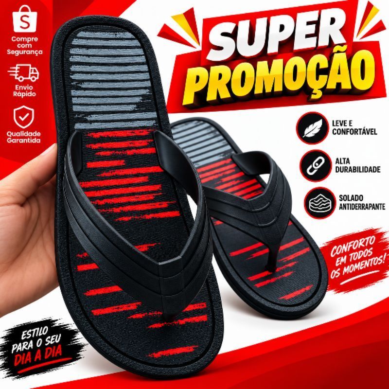 Chinelo Adulto Masculino Sandália Antiderrapante Leve Confortável Promoção