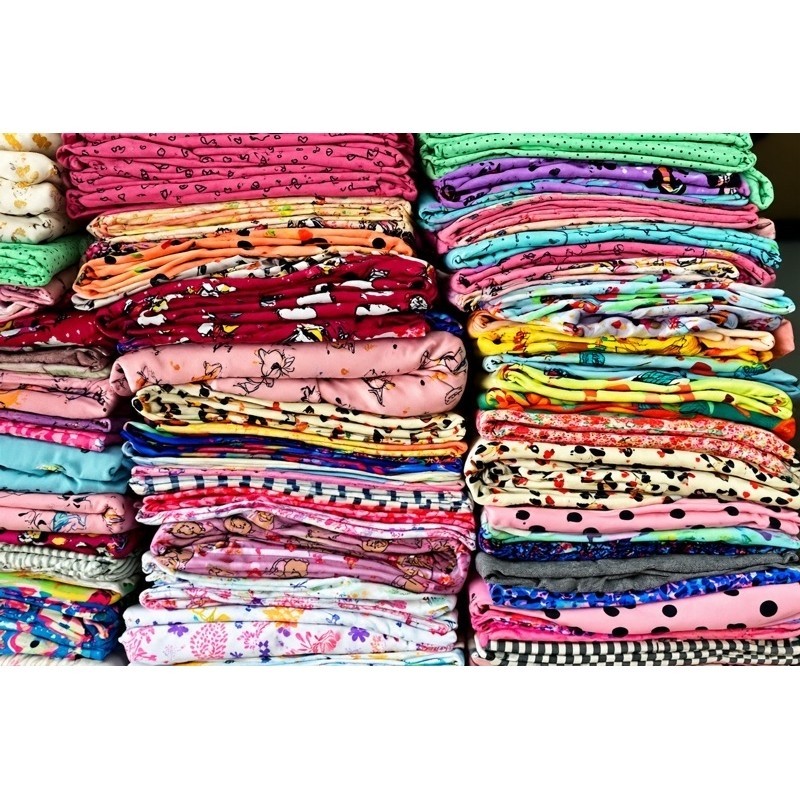 Retalhos de Malha de Algodão Estampada Infantil Fio 30, Fio 40 e Pv Estampada