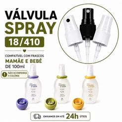 KIT VÁLVULA SPRAY 18/410 COLÔNIA MAMAE E BEBE DE 100ML COLÔNIA ÁGUAS REFIL ESSENCIAL COLÔNIA BUBA FIORUCCI