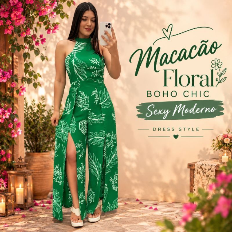 Macacão Social Longo Elegante Frente Única Fenda Frontal Lastex nas Costas