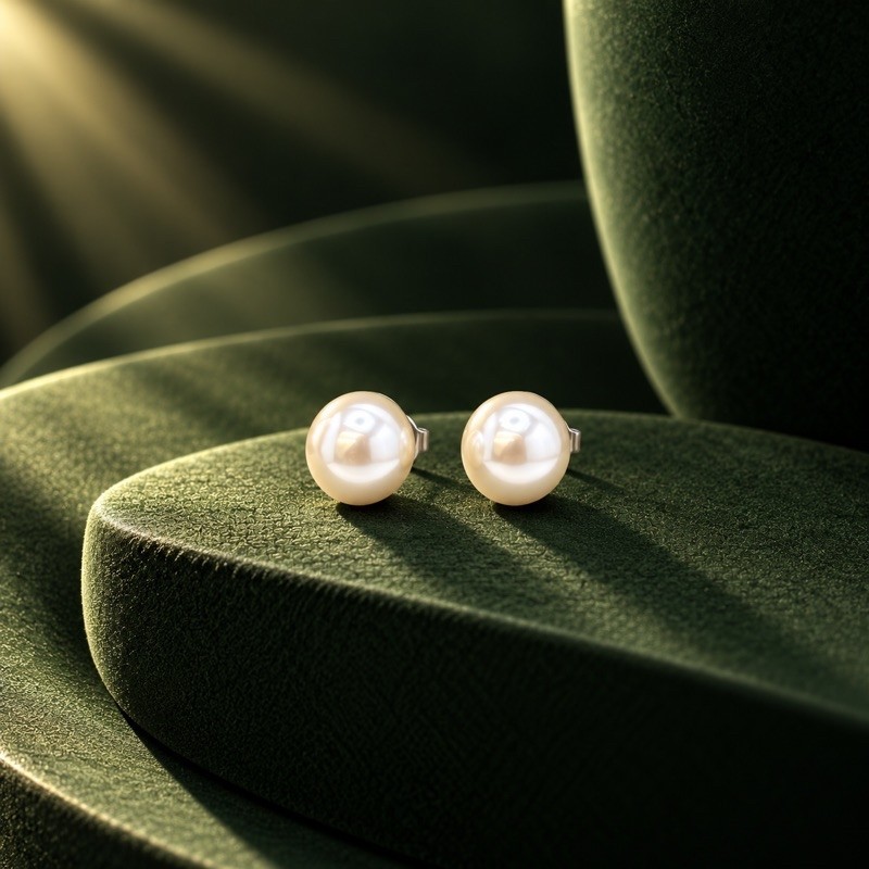 Brinco Feminino Pérola 8mm em Prata 925 Clássico