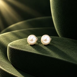 Brinco Feminino Pérola 8mm em Prata 925 Clássico