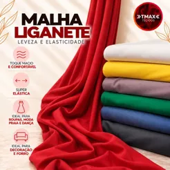 TECIDO MALHA LIGANETE LISA "MALHA FRIA" (VESTIDOS, BODYS, FORROS, ETC) - 1,60M DE LARGURA