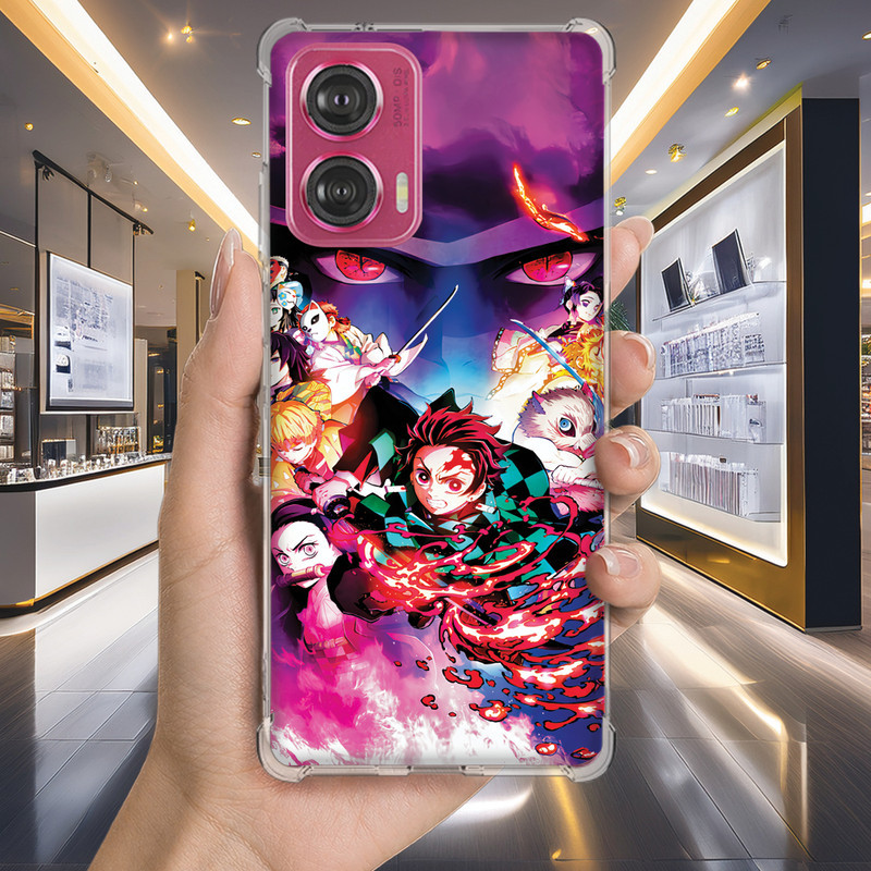 Capa Capinha MOTO G30 G20 G10 G15 G14 G13 G9 POWER PLUS PLAY G8 Anti-impacto Personalizada anime DEMON slayer (3455)
