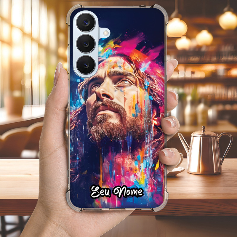 Capa Capinha GALAXY A73 A72 A71 A56 A55 A54 A53 A52 A51 A50 Anti-impacto Personalizada fé JESUS nome (3568)