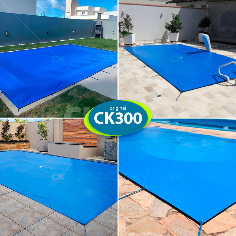 Detalhes do Capa Azul CK300 Para Piscina 4,5x2,5 Mts Térmica Com Kit Instalação E Evite Sujeira